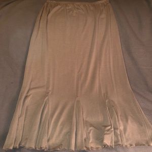 Susan Lawrence pull on tan skirt
